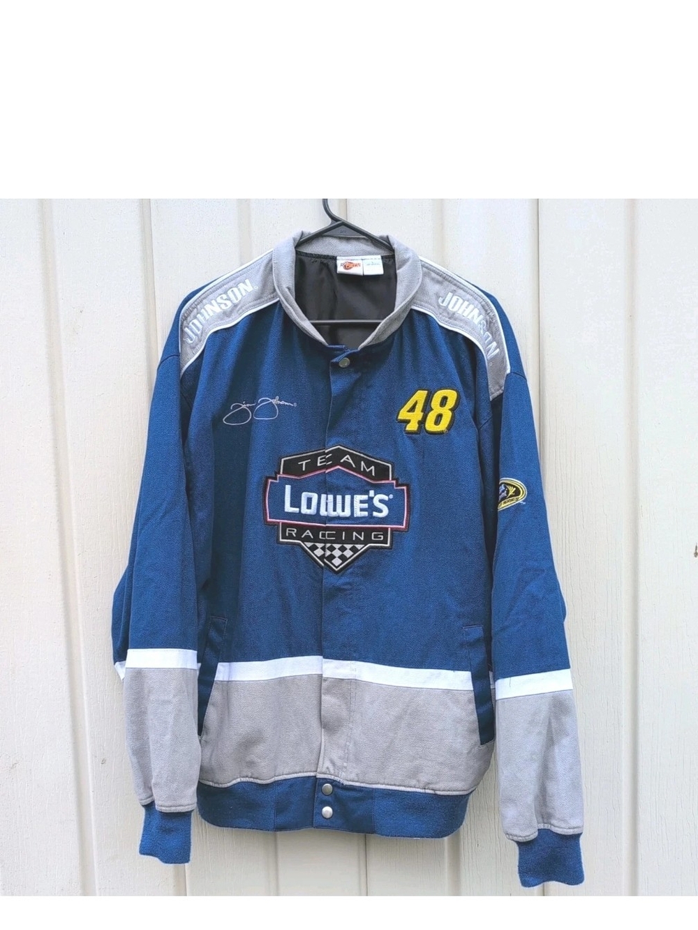 Vtg Jimmie Johnson Jacket Mens Large Nascar Sprint Cup Lowes Racing Drivers Line